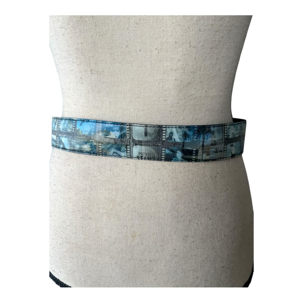 Vintage Blue Patterned Belt Size S - Picture 2 of 7